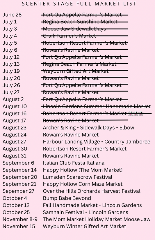 Find me at a Market near you!!!