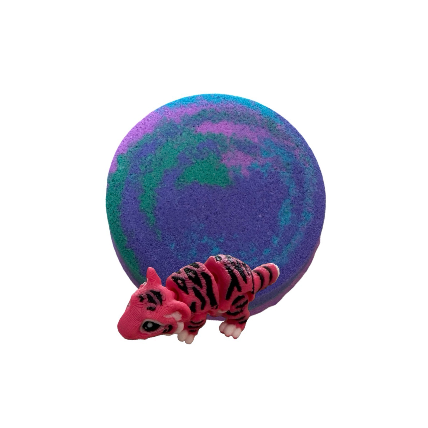 Bath Bomb - Pink Tiger Surprise - Cinnamon Bun - AGES 3+ Toy Inside