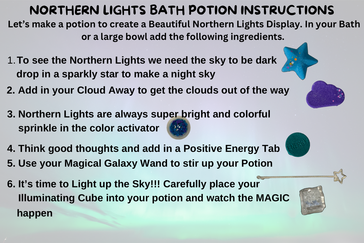 Bath Potion Kit - Northern Lights - 3 Baths / Potions per Kit!!!