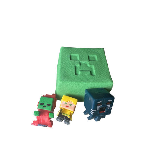 Bath Bomb - Minecraft Surprise - Green Apple - AGES 3+ Toy Inside