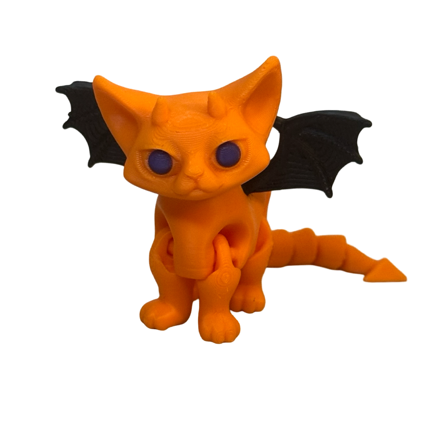 3D Printed Bat Cat Toy!!! No Bath Bomb. Orange.
