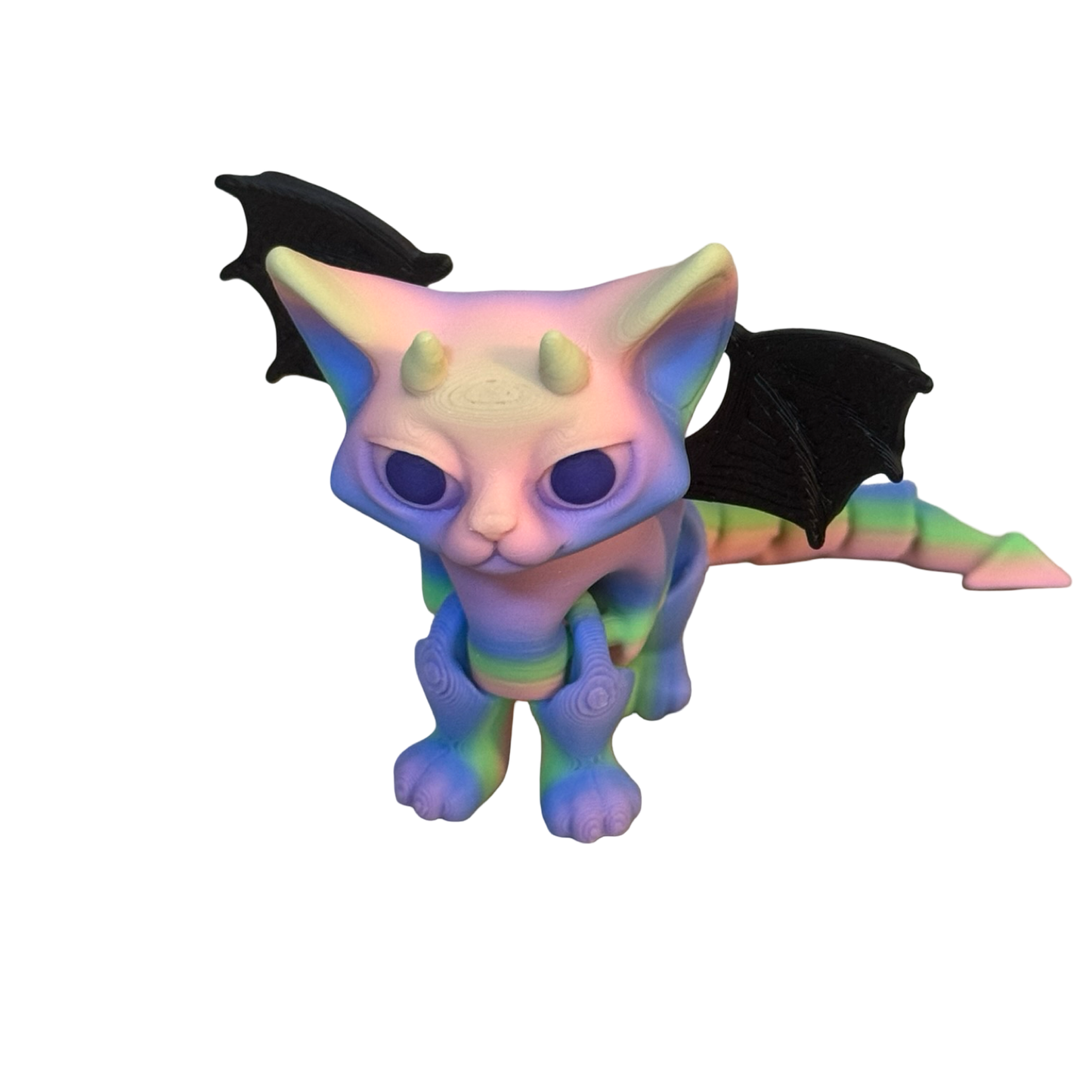 3D Printed Bat Cat Toy!!! No Bath Bomb. Rainbow Pastel