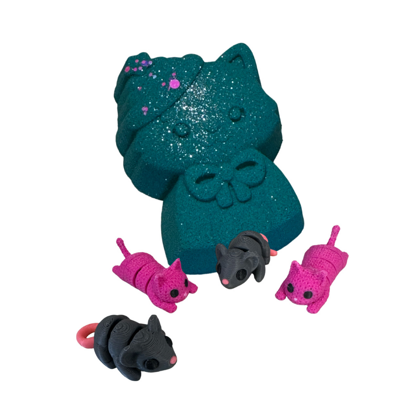 Bath Bomb - Cat & Mouse - Coconut Papaya - AGES 3+ Toy Inside