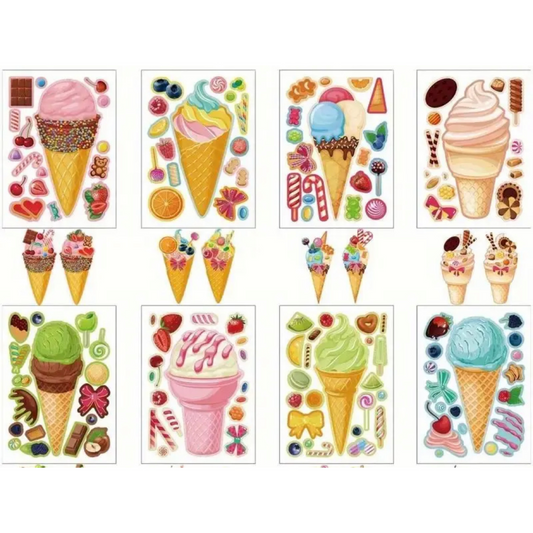 Sticker Pack - DIY Ice Cream Cones -  2 Pack