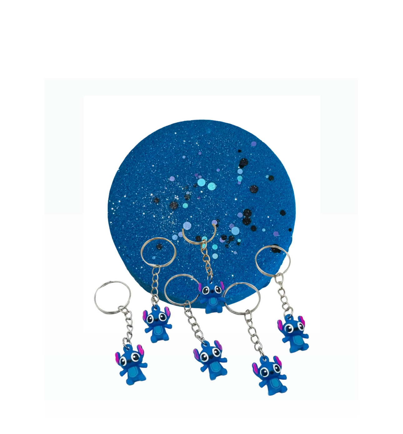 Bath Bomb - Stitch Surprise - Keychain Inside - Blue Raspberry - AGES 3+ Toy Inside