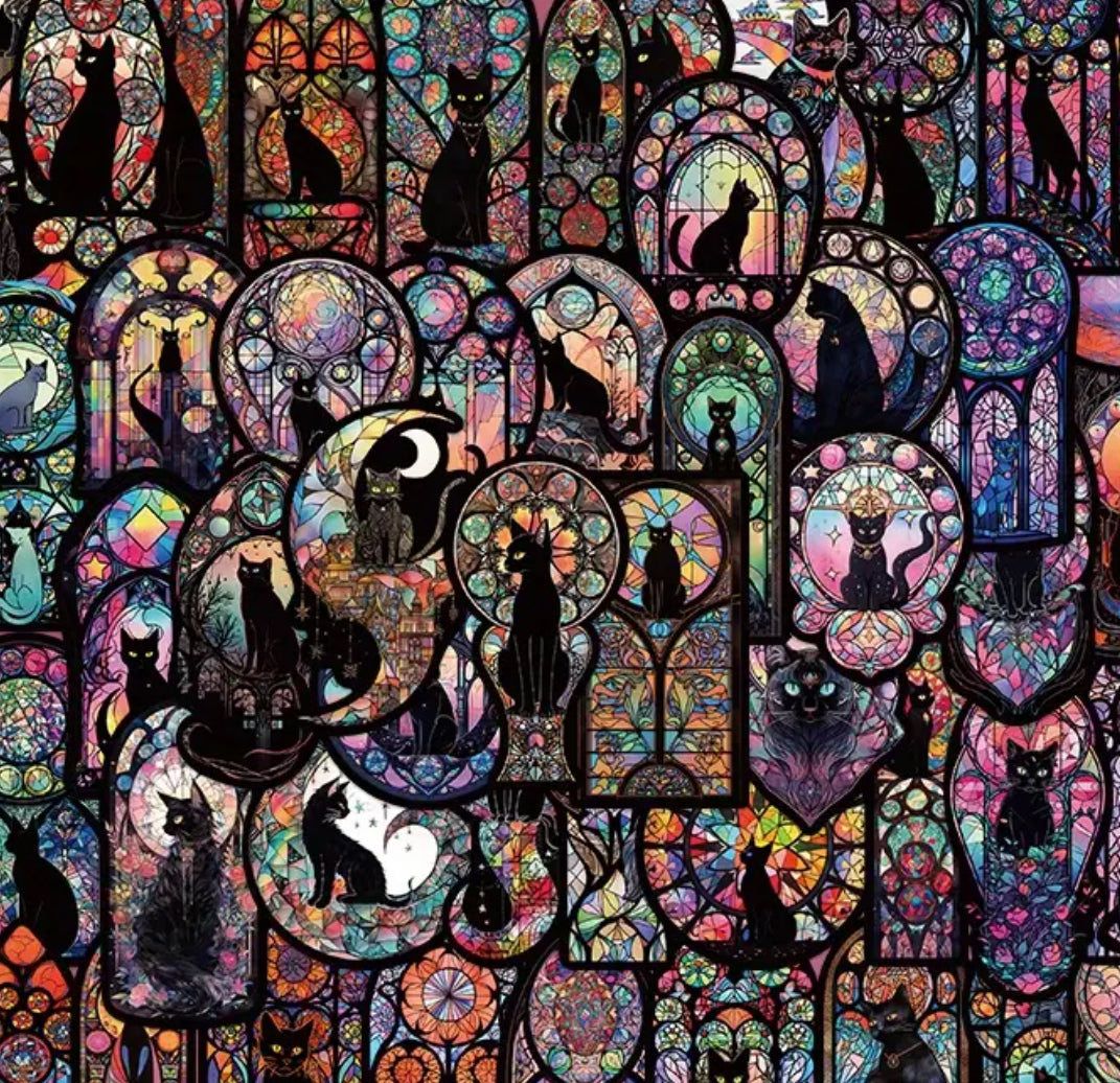 Sticker Pack - Gothic Cats - 10 Stickers