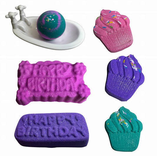Bath Bombs - Gift Box - Birthday Themed - Assorted Scents