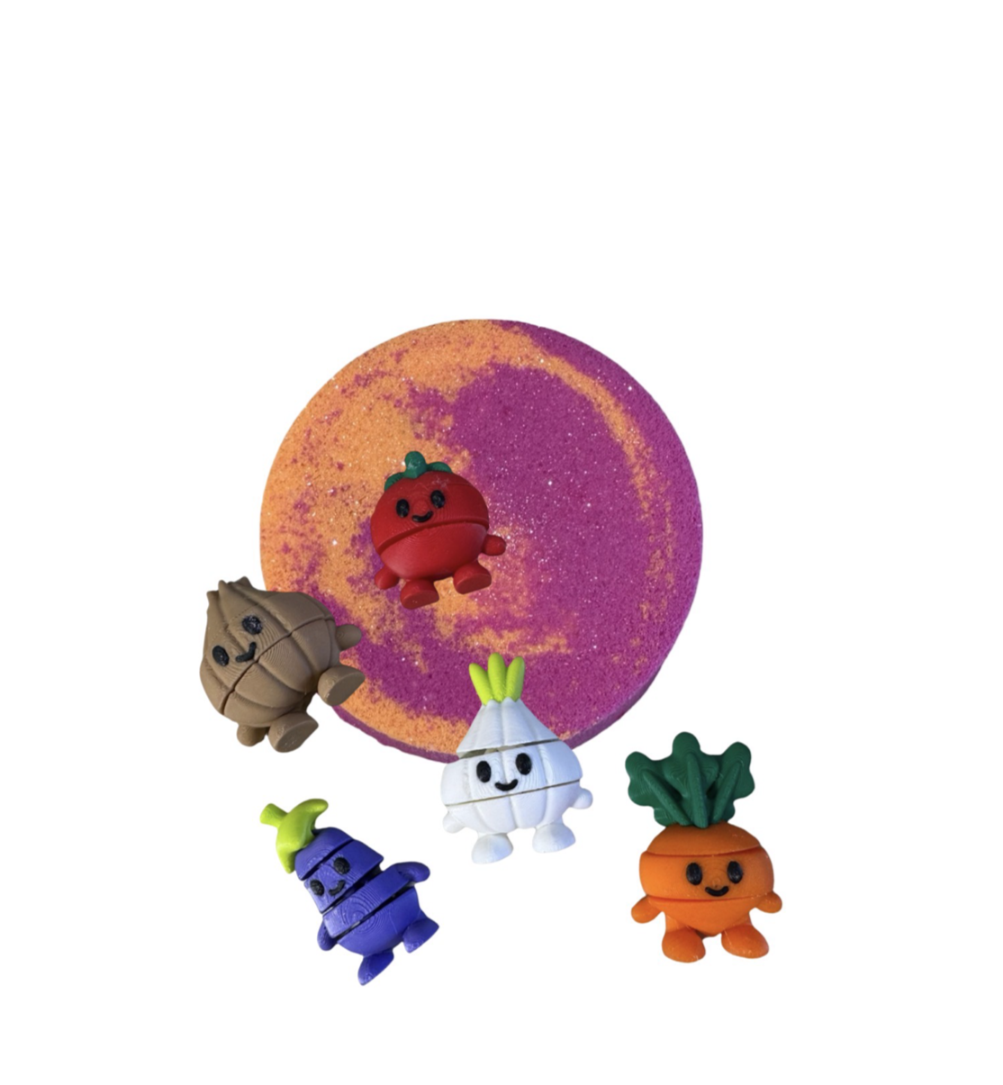 Bath Bomb - Veggie Tales Surprise - Peach Candy - AGES 3+ Toy Inside