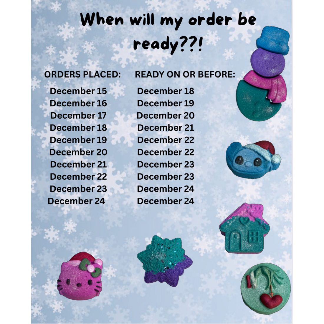 Will my order be ready before Christmas?