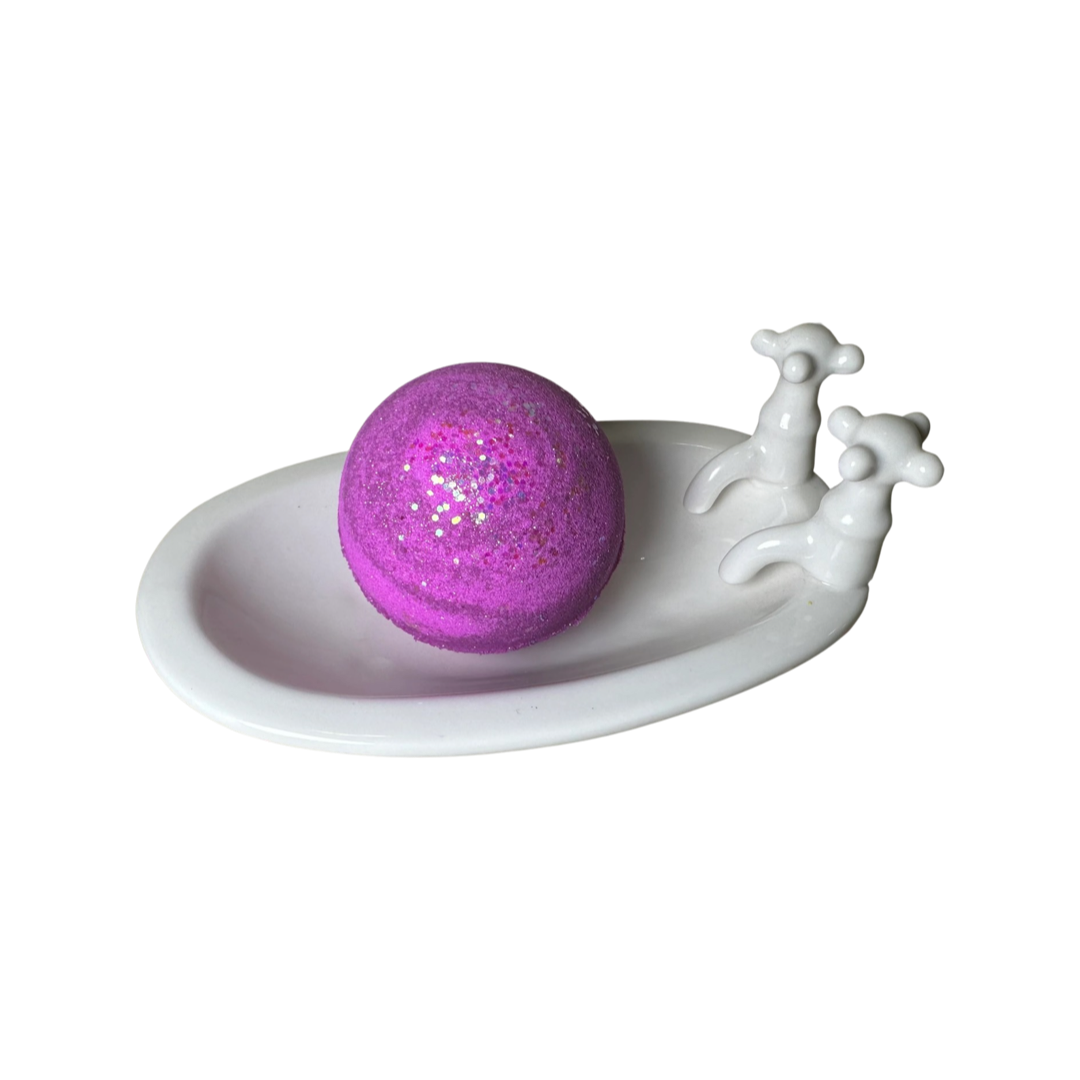 Bath Bomb - Round - Raspberry Ripple