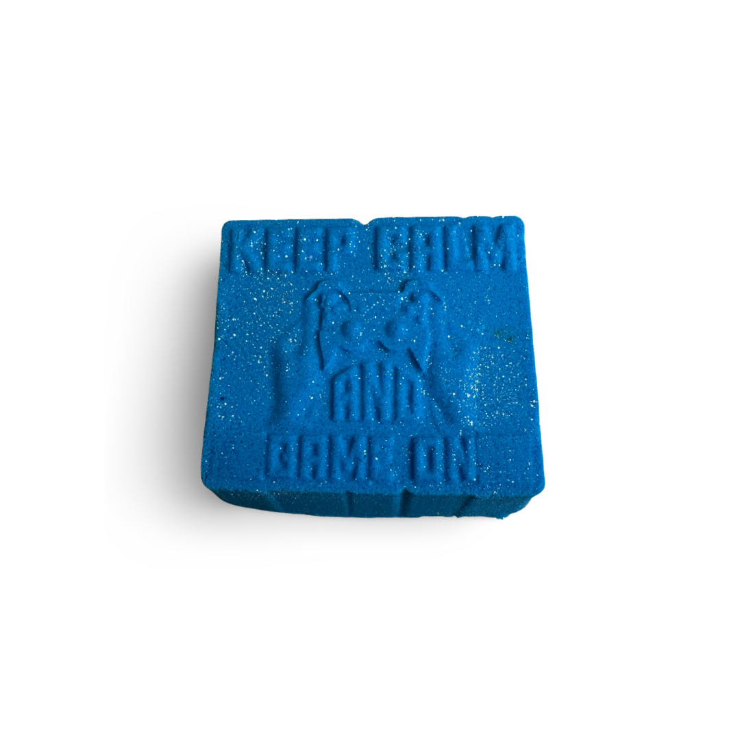 Bath Bomb - “Keep Calm and Game on - Blue Creamsicle