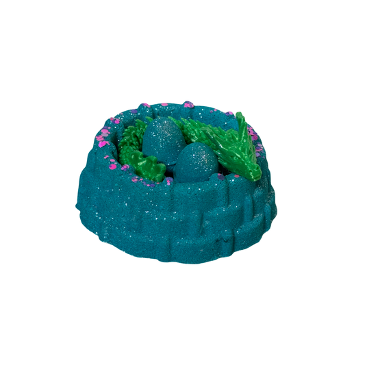 Bath Bomb - Dragon Nest - Green Dragon - Cotton Candy -  AGES 3+ Toy Inside