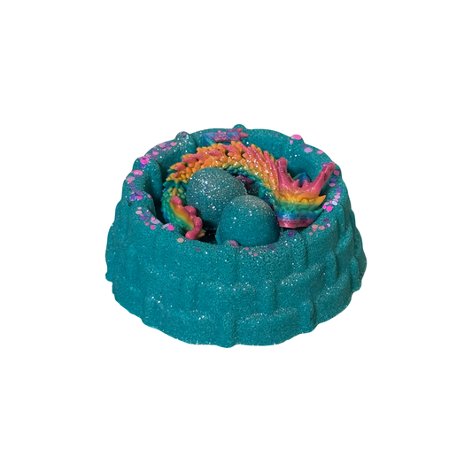 Bath Bomb - Dragon Nest - Rainbow Dragon - Cotton Candy -  AGES 3+ Toy Inside