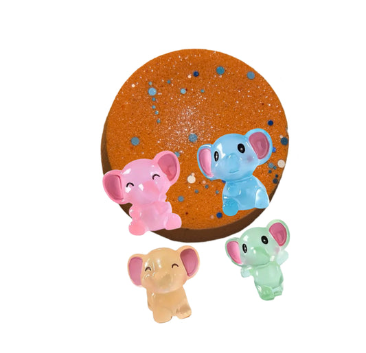 Bath Bomb - Cute Elephant Surprise - Peach Candy -  AGES 3+ Toy Inside