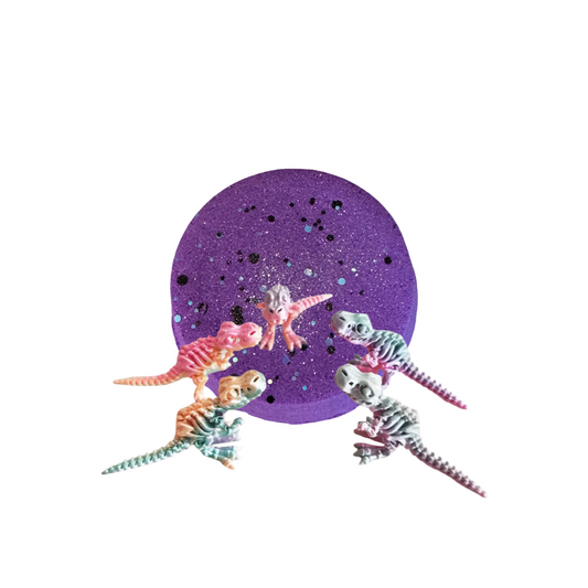Bath Bomb - Dino Fossil Surprise - Grape Candy -  AGES 3+ Toy Inside