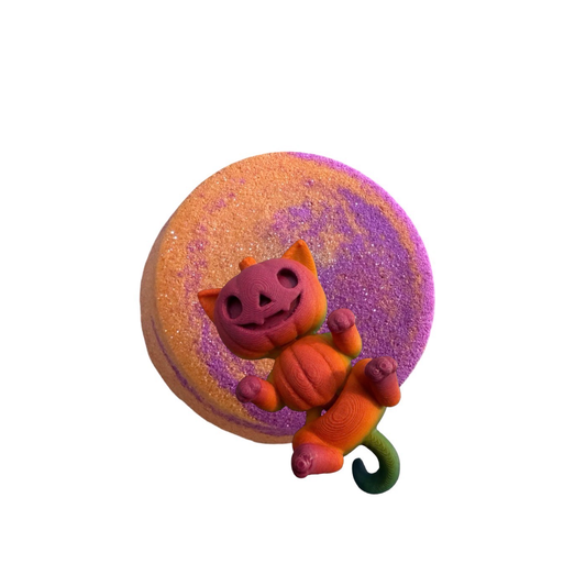 Bath Bomb - Spooky Cat Surprise - Caramel Popcorn -  AGES 3+ Toy Inside