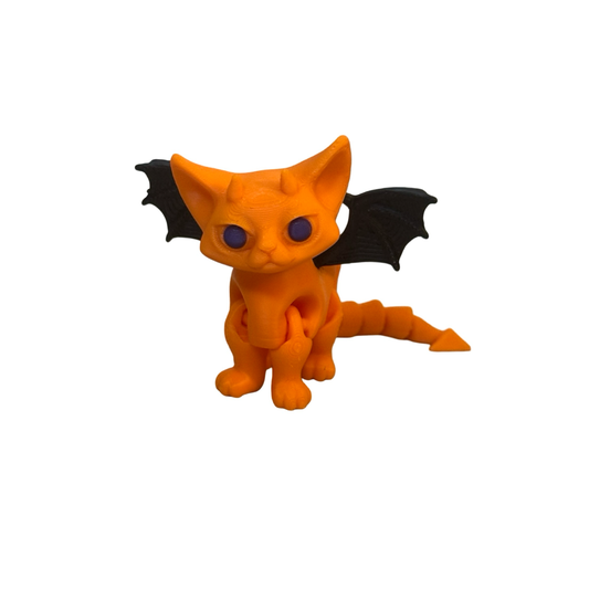 3D Printed Bat Cat Toy!!! No Bath Bomb. Orange.