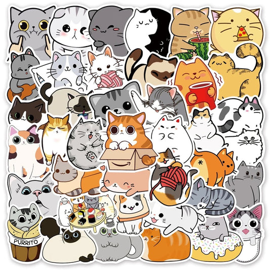 Sticker Pack - Cute Cats - 10 Stickers