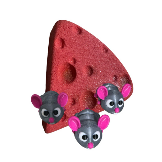 Bath Bomb - Cheesy Mouse Surprise - Jelly Bean -  AGES 3+ Toy Inside
