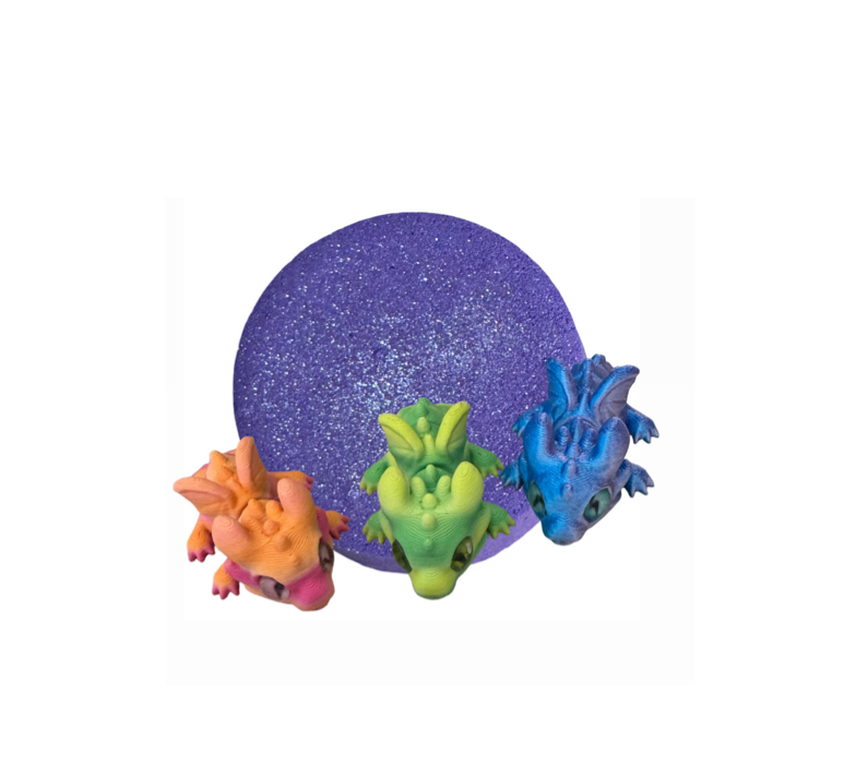 Bath Bomb - Dragon Surprise - Grape Candy -  AGES 3+ Toy Inside
