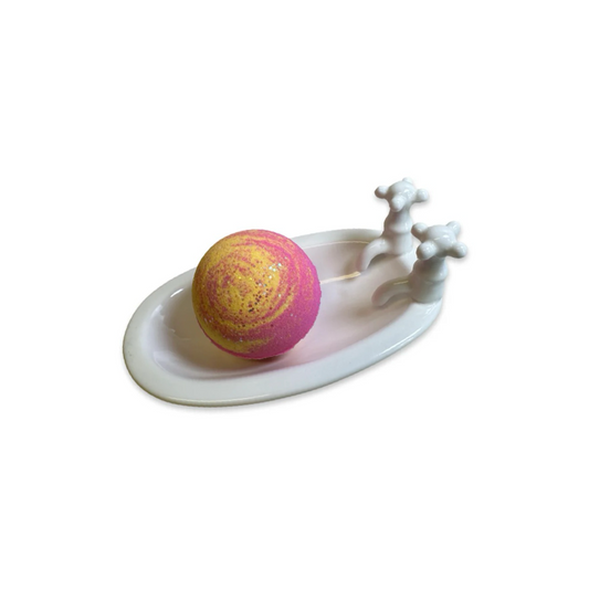 Bath Bomb - Round -  Iced Strawberry & Lemon