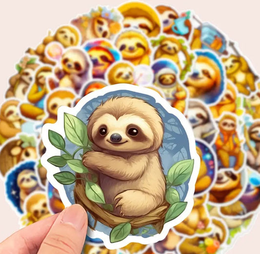 Sticker Pack - Cute Sloths - 10 Stickers