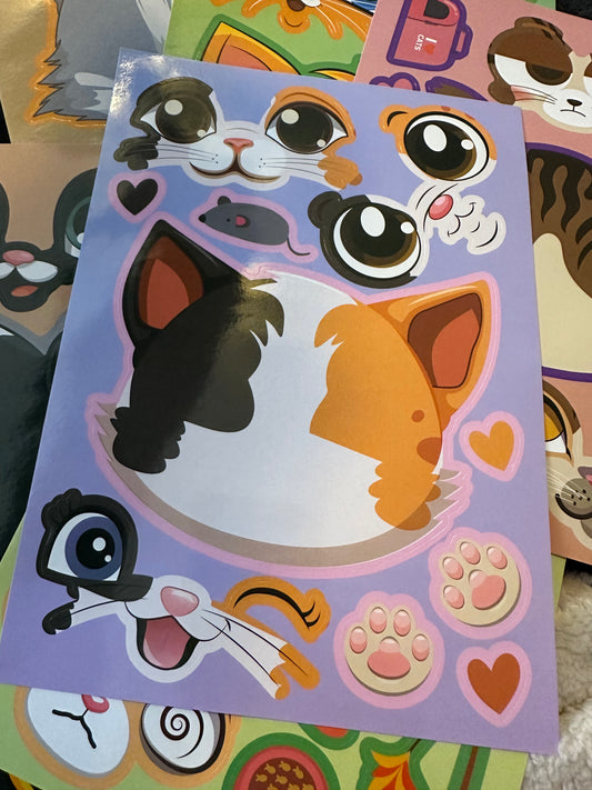 Sticker Pack - DIY Cat Face -  2 Pack