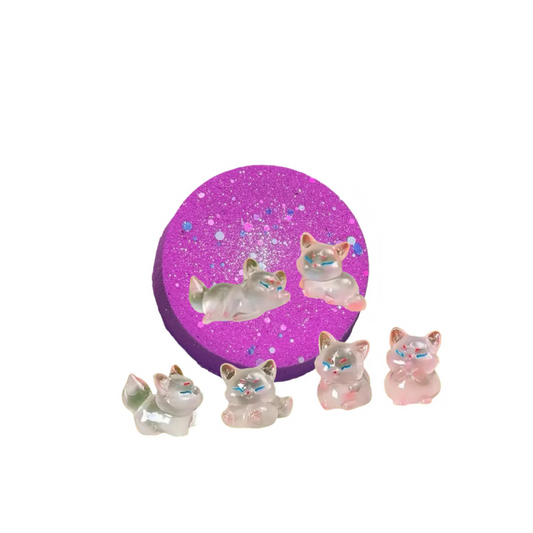 Bath Bomb - Blushing Cat Surprise - Watermelon Candy -  AGES 3+ Toy Inside