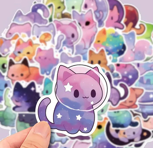 Sticker Pack - Galaxy Cats - 10 Stickers