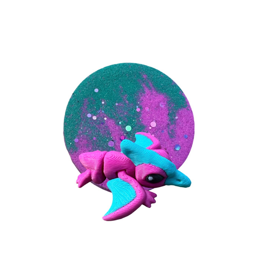 Bath Bomb - Flying Dino Surprise - Watermelon Lemonade -  AGES 3+ Toy Inside
