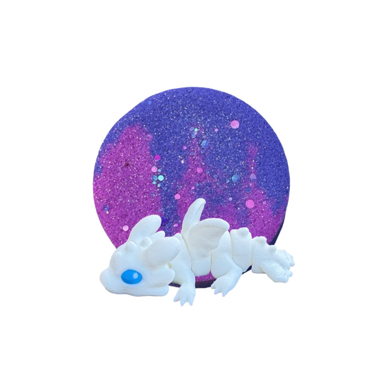 Bath Bomb - White Dragon - Coconut Papaya -  AGES 3+ Toy Inside