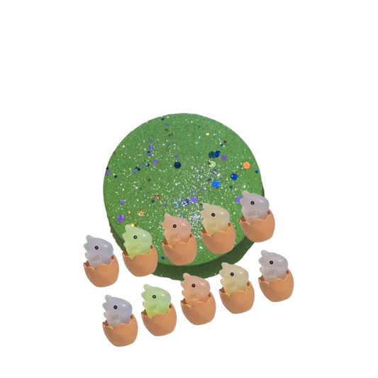 Bath Bomb - Glow Dino Surprise - Green Apple -  AGES 3+ Toy Inside