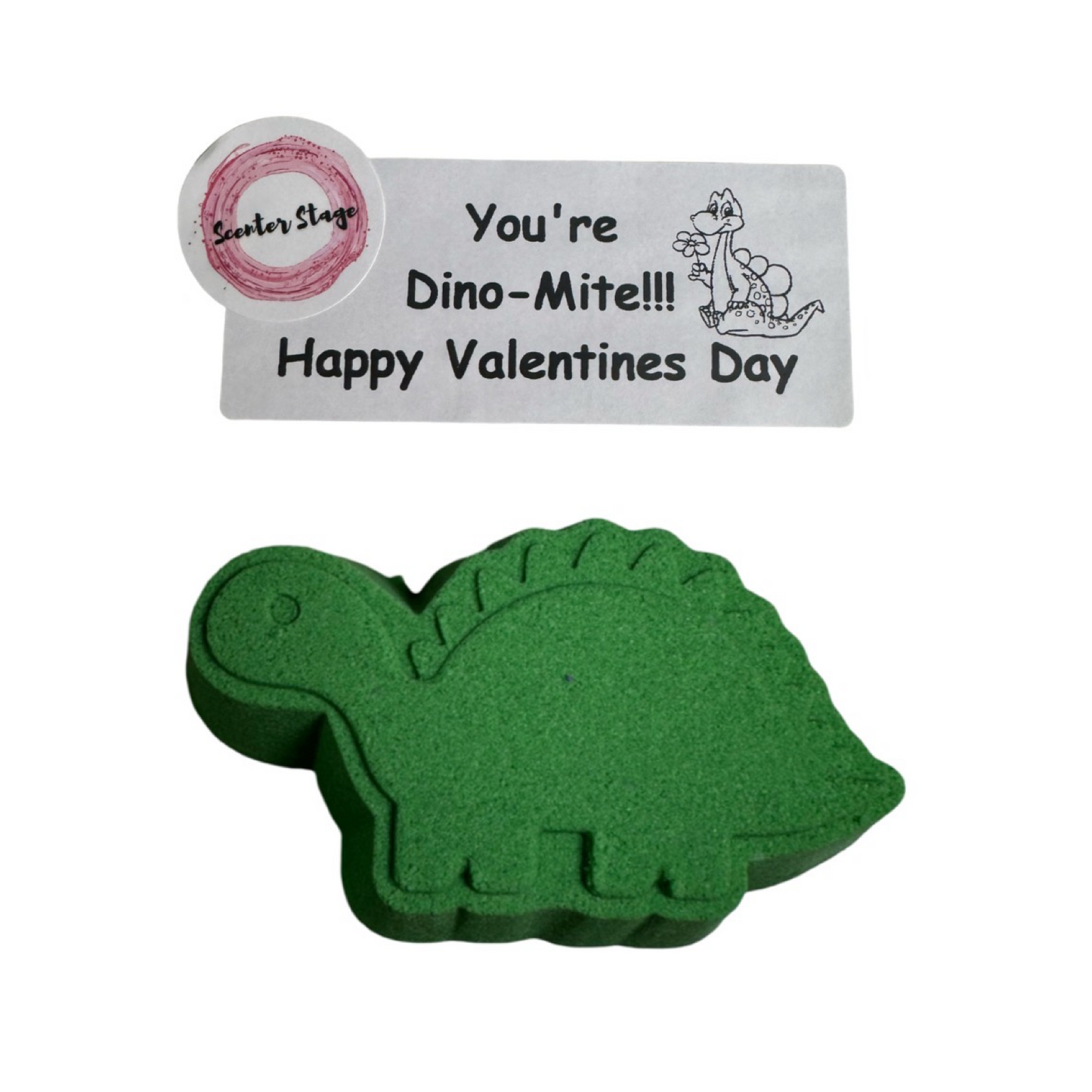 Bath Bomb - Valentine's Day Custom Minis Dinosaur - Green Apple Candy - PRE-ORDER