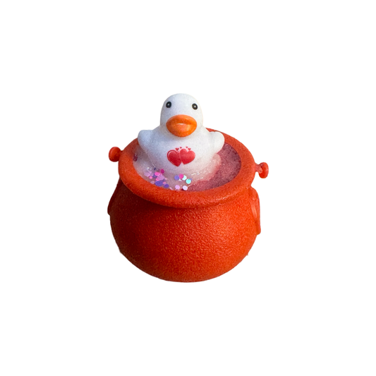 Bath Bomb -  Valentine Duck Cauldron - Cherry Royale - Ages 3+ CHOKING HAZARD