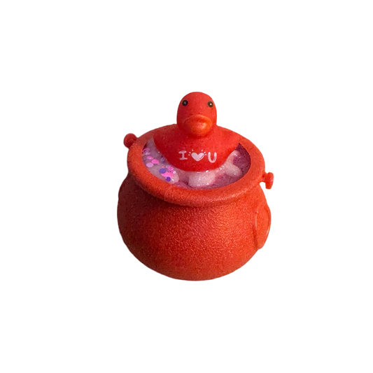 Bath Bomb -  Valentine Duck Cauldron - Cherry Royale - Ages 3+ CHOKING HAZARD