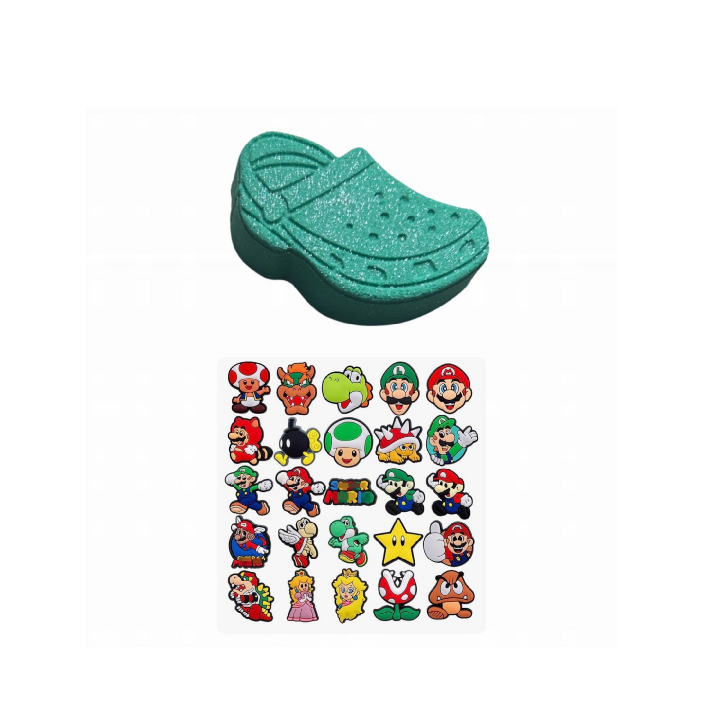 Bath Bomb - Mario Croc Charm Inside - Green Apple - AGES 3+ Toy Inside